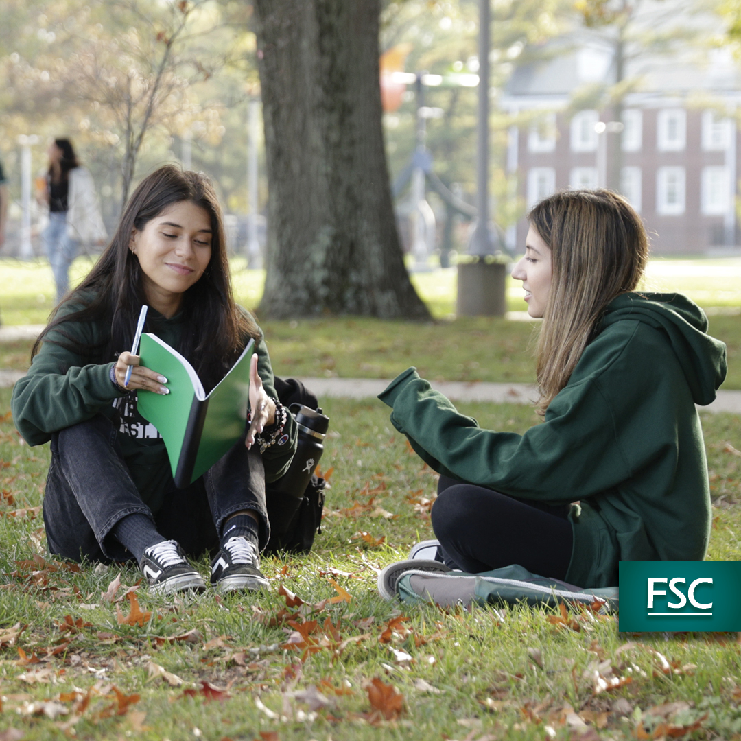 FSC students sitting outside studying